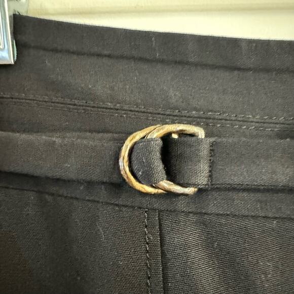 Helmut Lang Cropped Black Women’s Belted Tapered Trousers Pant Size 10 - Picture 6 of 8